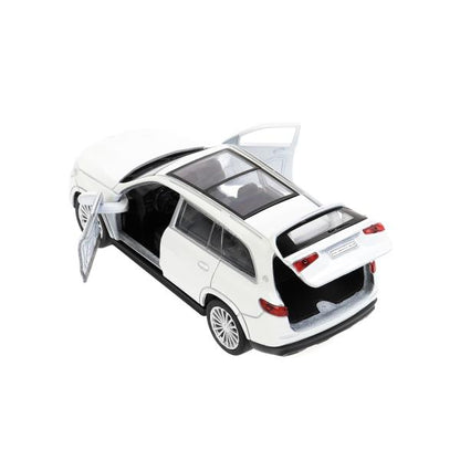 Machine en métal MERCEDES-BENZ gls maybach 12см, дв,баг,ин,белый, кор. Parc technologique dans le cor.2*36шт