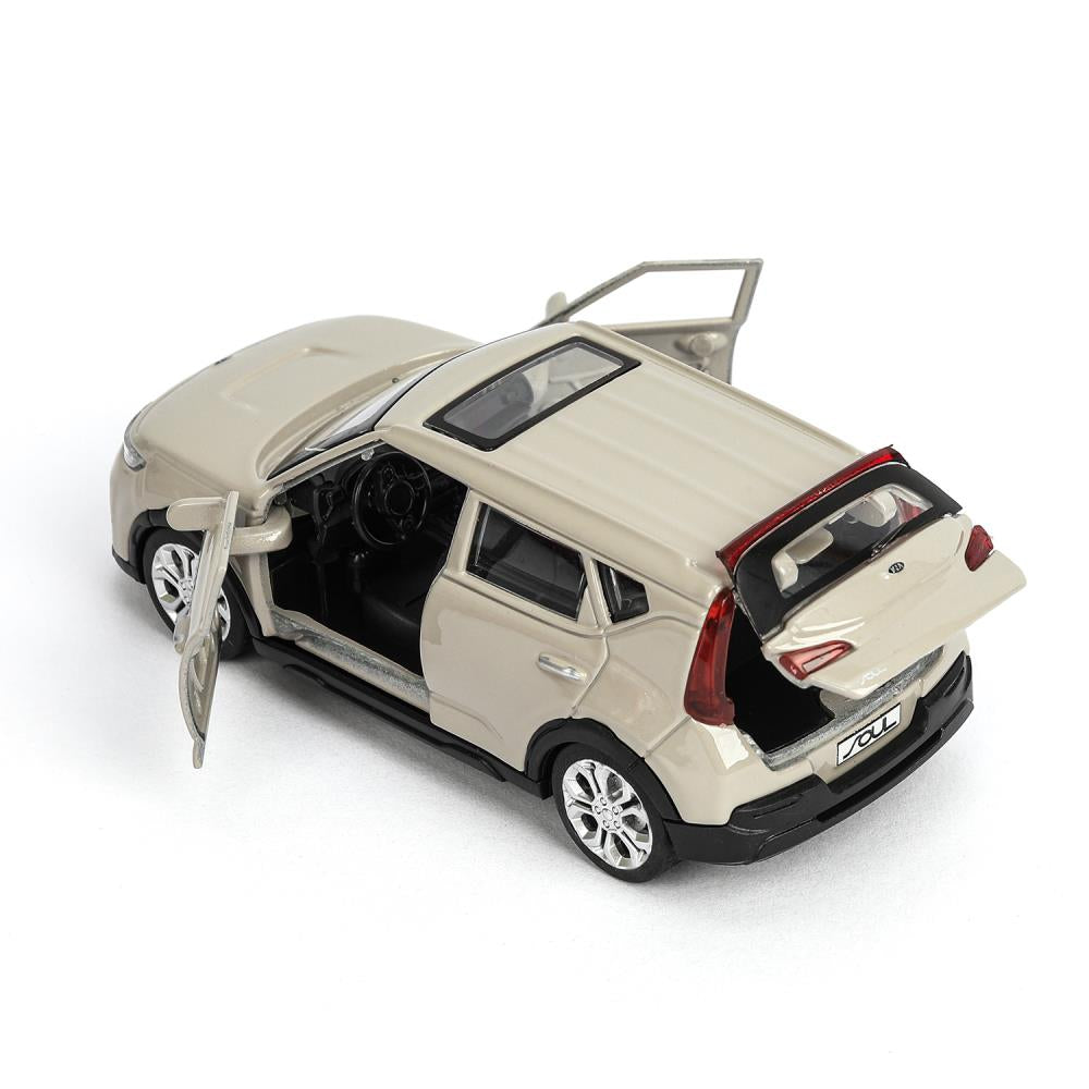 Машина металл KIA soul длина 12 см, двери, багаж., инерц, золотистый, кор. Технопарк в кор.2*36шт