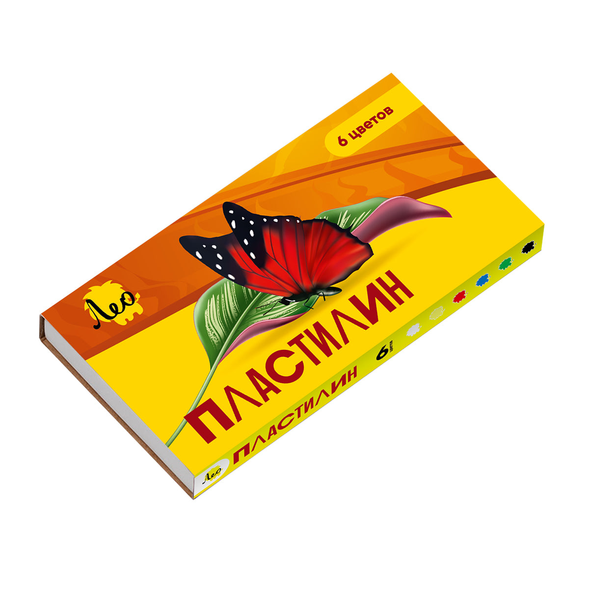 "Лео" "Ярко" ПластиLIN классический LBMC-0106 120 г ( в картонной упаковке ) 6 цв. . LBMC-0