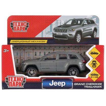 Machine métallique "jeep grand cherokee" 12 cm, ouverte. двери, инерц., серый в кор. Parc technologique dans le cor.2*36шт