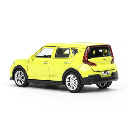 Машина металл KIA soul длина 12 см, двери, багаж., инерц, салатовый, кор. Технопарк в кор.2*36шт