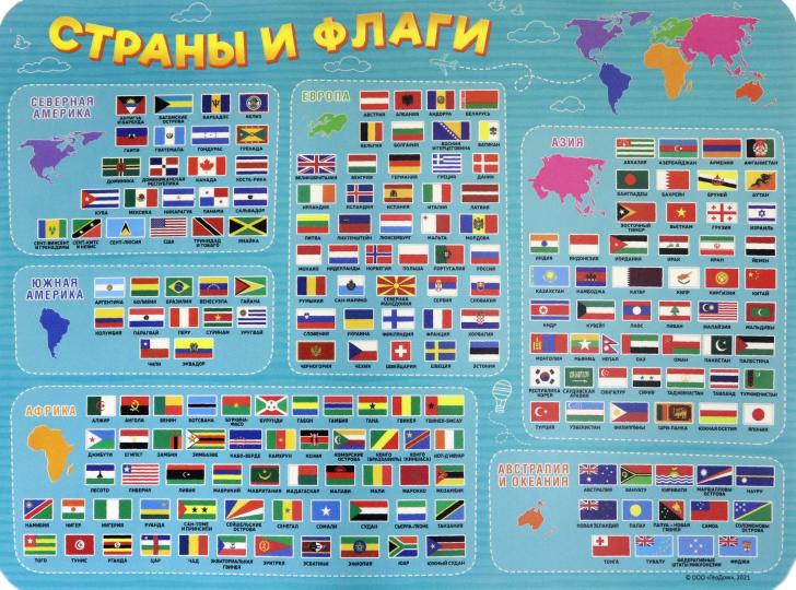 Настольное покрытие для лепки. Étrangers et drapeaux. 43х32 cm. (ГеоДом)