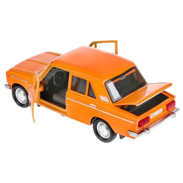 Machine métallique "ваз-2106 жигули" 12 cm, ouverte. двери, инерц., оранжевый в кор. Parc technologique dans le cor.2*36шт
