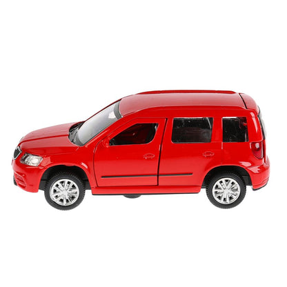 Машина металл "SKODA YETI", длина 12см, открыв. двери, инерц, красный, в кор. Технопарк в кор.2*36шт