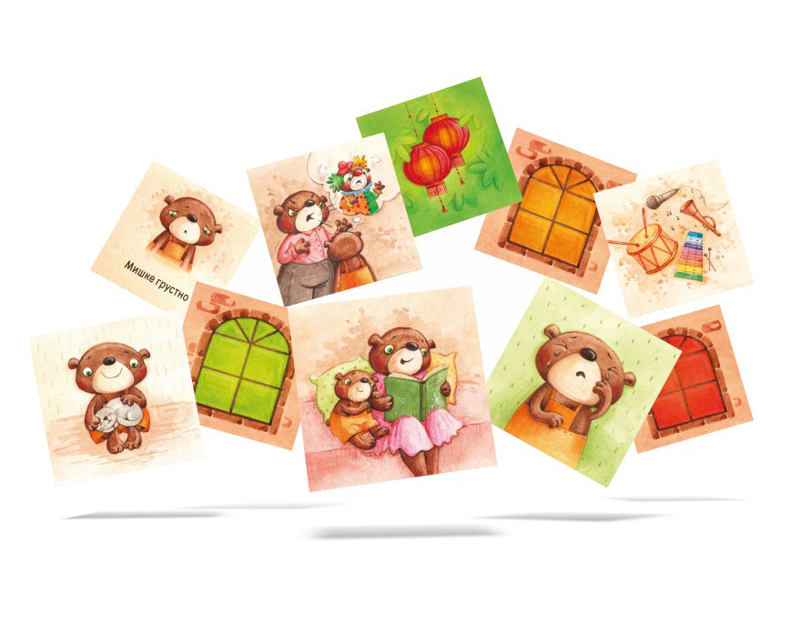 Мишка в домике. Игра помогающая справиться с чувствами. (168 карт, поле + инструкция)