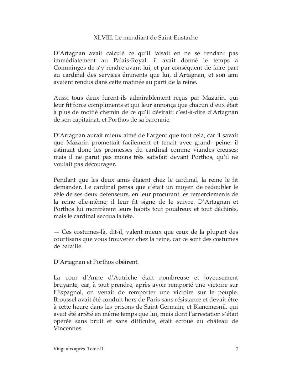 Vingt Ans Apres = Двадцать лет спустя. В 2 т. Т. 2: роман на франц.яз. Dumas A.