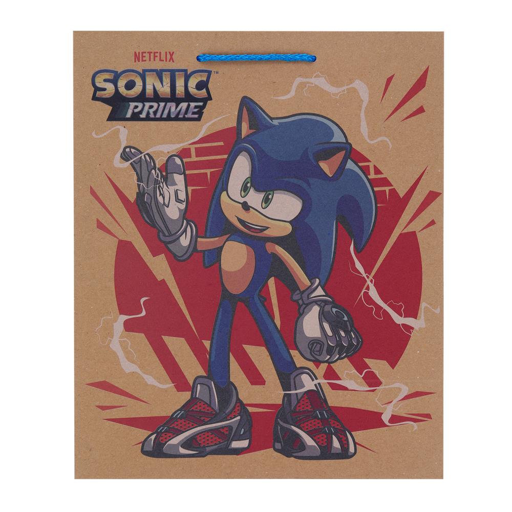 Пакет подарочный крафт Sonic Соник, l 26*32*10 см ЧУДО ПРАЗДНИК в кор.10*12шт