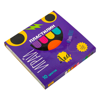 "Лео" "Играй" Пластилин классический LPMC-0110 200 г ( в картонной упаковке ) 10 цв. . LPMC