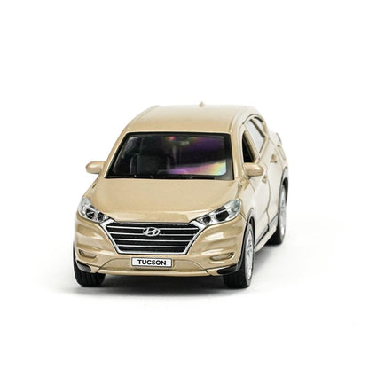 Машина металл HYUNDAI TUCSON длина 12 см, двери, багаж., инер, бежевый, кор. Технопарк в кор.2*36шт