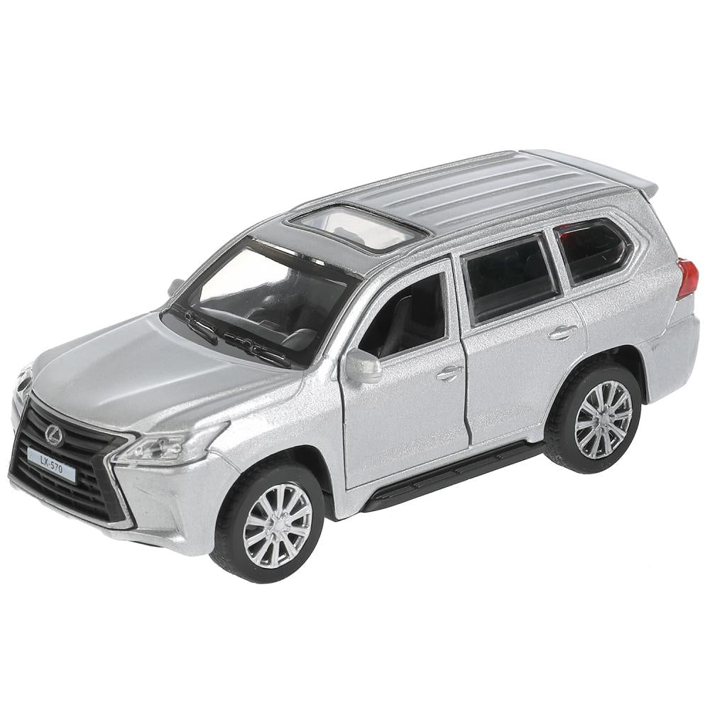 Машина металл "LEXUS LX-570", длина 12 см, откр дв, багаж, инерц, СЕРЕБРИСТЫЙ Технопарк в кор.2*36шт