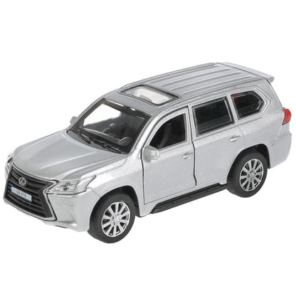 Машина металл "LEXUS LX-570", длина 12 см, откр дв, багаж, инерц, СЕРЕБРИСТЫЙ Технопарк в кор.2*36шт