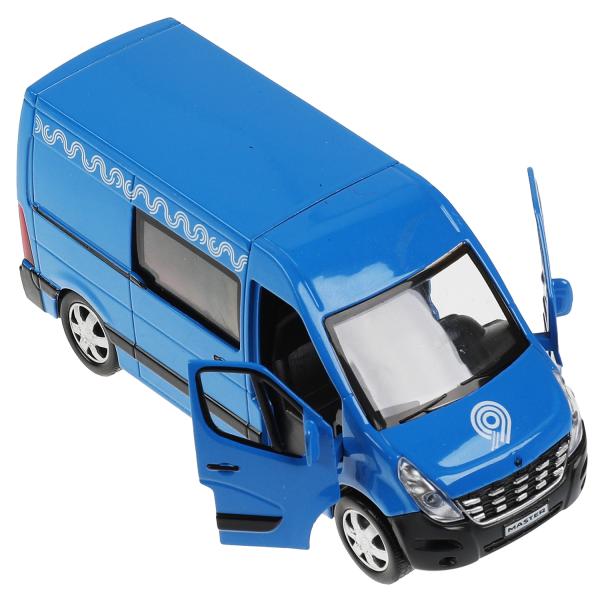 MASTER-14MOS-BU326463 Machine métallique RENAULT master МИКРОАВТОБУС 14 см, двери, инерц, синий, кор. Тех
