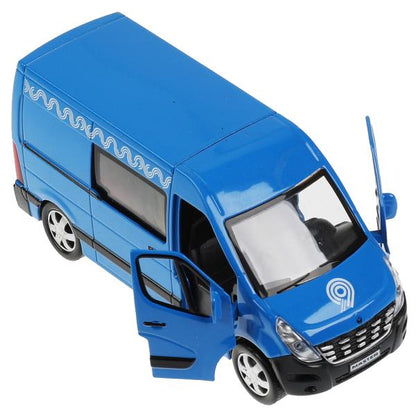 MASTER-14MOS-BU326463 Machine métallique RENAULT master МИКРОАВТОБУС 14 см, двери, инерц, синий, кор. Тех