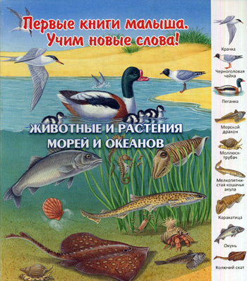 Серия "Первые книги малыша".Животные и растения морей и океанов(картон)