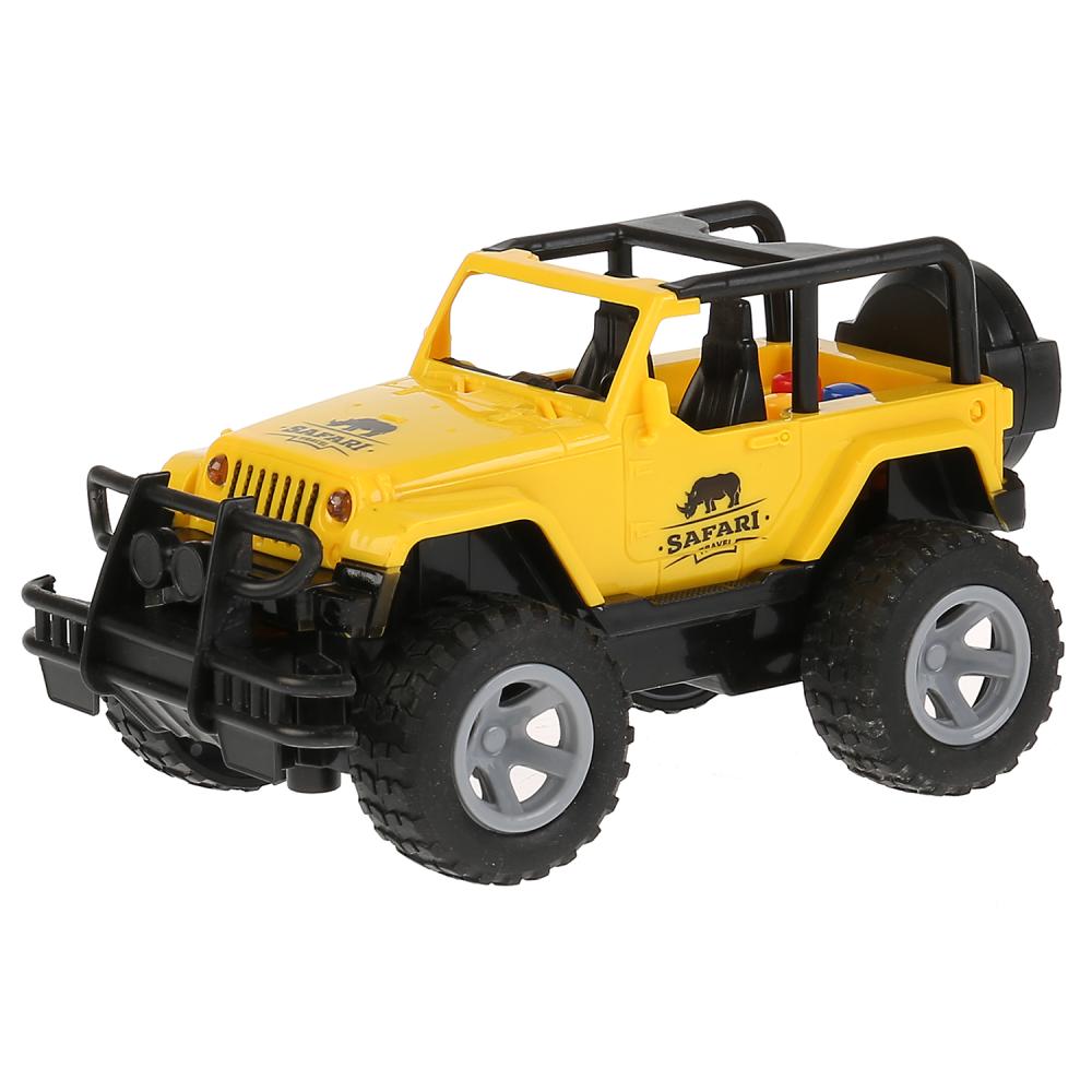 Machine "ДЖИП", noir + jaune, d'une longueur de 15,5 cm, plastique, inerte. en Russie. cor. Parc technologique dans le cor.2*36шт