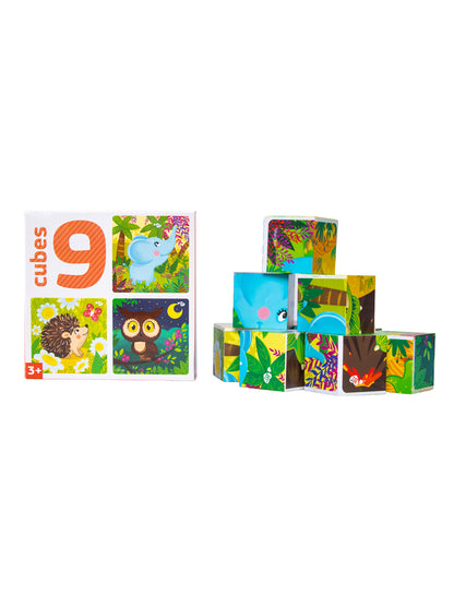 Кубики "Зверята" (без обклейки) 9 шт Jouets pour bébé