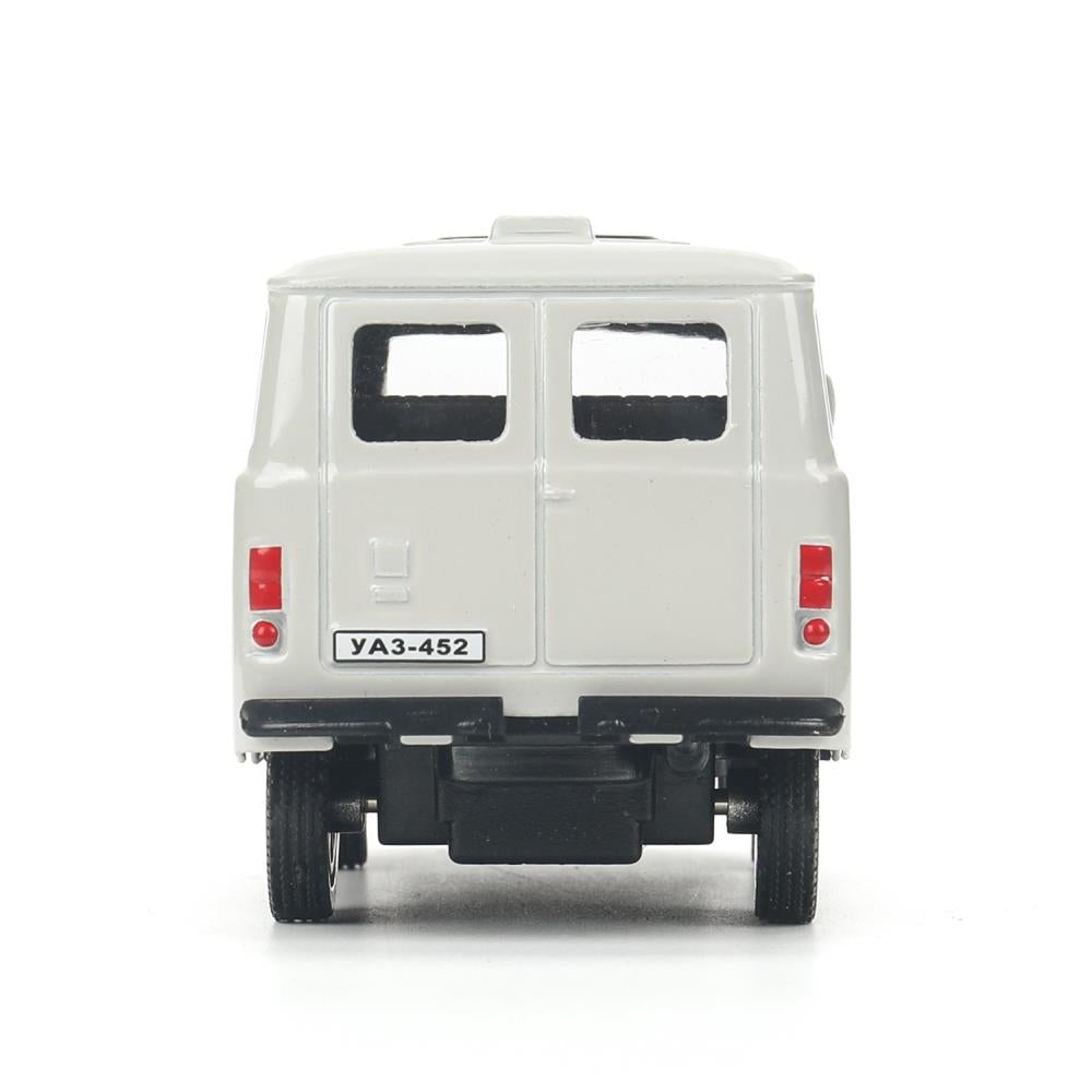 Машина металл уаз-452 "буханка" 10,5 см, дв, инерц, серебристый, кор. Технопарк в кор.2*36шт