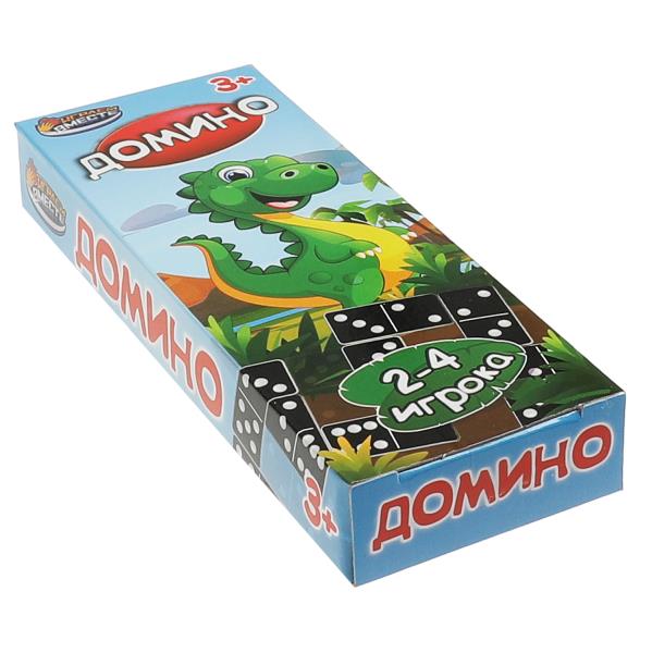 Настольная игра домино, динозаврики, кор.5*13*2см ИГРАЕМ ВМЕСТЕ в кор.2*240шт