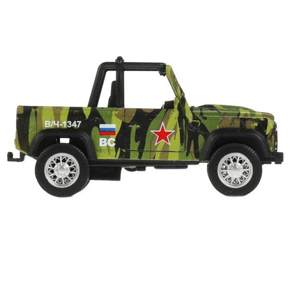 1904C350-RМашина металл свет-звук ВНЕДОРОЖНИК 10,5 см, инерц., КАМУФЛЯЖ, кор. Технопарк в кор.2*120ш