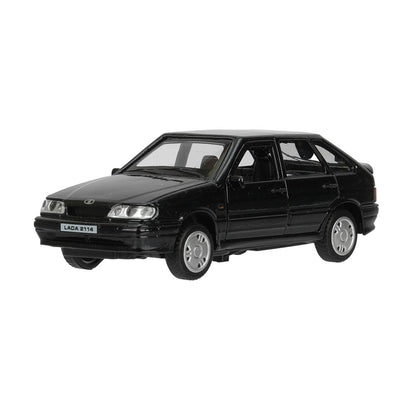 Машина металл свет-звук LADA 2114"самара",12см,откр дв,баг,инер,черный,в кор Технопарк в кор.2*36шт