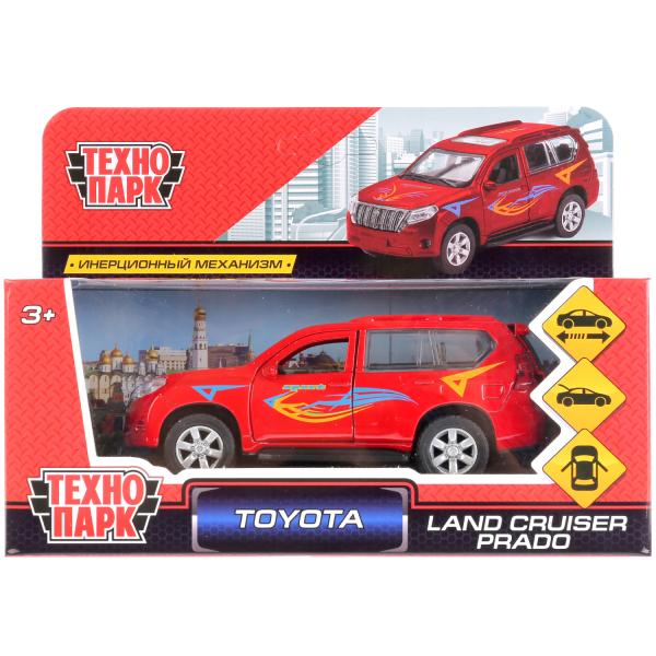 Le véhicule en métal TOYOTA PRADO SPOT, d'une durée de 12 cm, s'ouvre à l'extérieur, est équipé d'un moteur. dans le cor. Parc technologique dans le cor.2*36шт