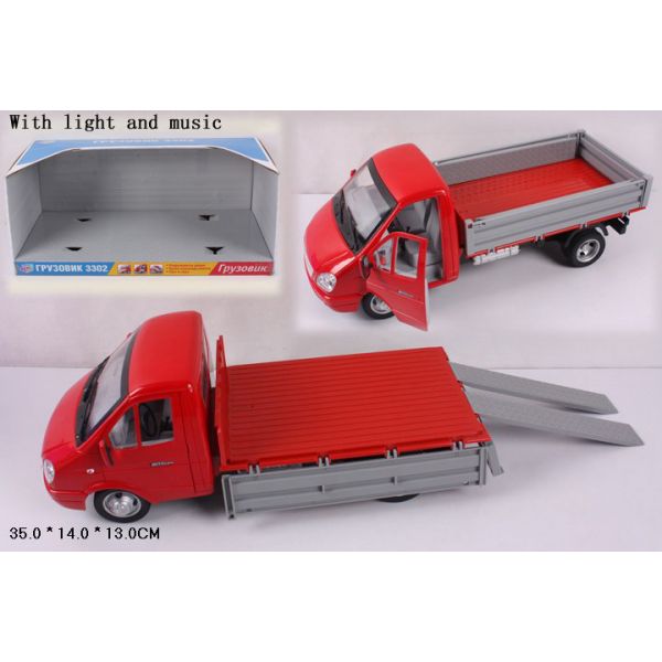 МАШИНА ГРУЗОВИК ИНЕРЦ. СВЕТ+ЗВУК, ОТКРЫВ. ДВЕРИ И КУЗОВ 9379A В РУСС. КОР. 35*14*13СМ dans le cor.2*6шт