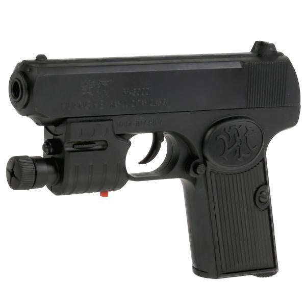 Пистолет (п) с лазер. прицелом, с фонарем, с пульками 3000AF в кор. в кор.2*90шт