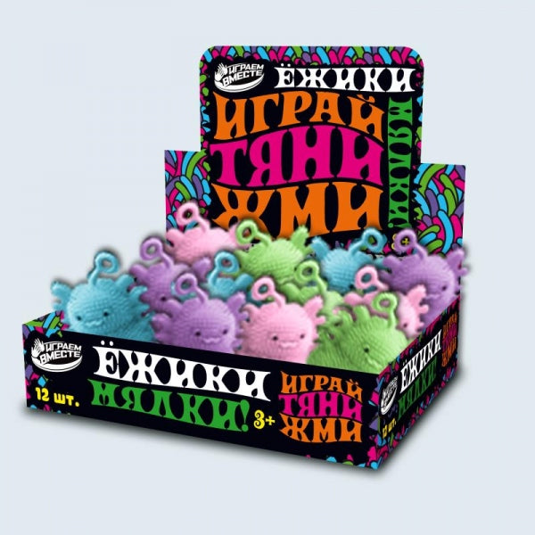 Игрушка-антистресс монстрик 6см, цвета в асс., дисплей Супер Жим уп-12шт в кор.24уп