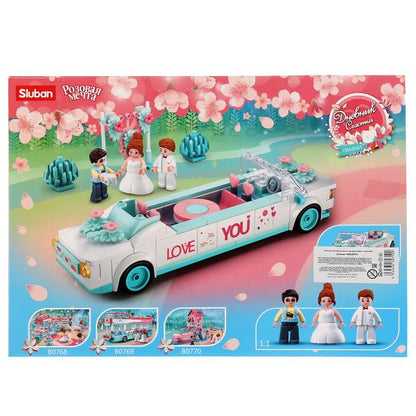 Конструктор пласт. машина с фигурками, 204дет. в русс. кор. в кор.32шт