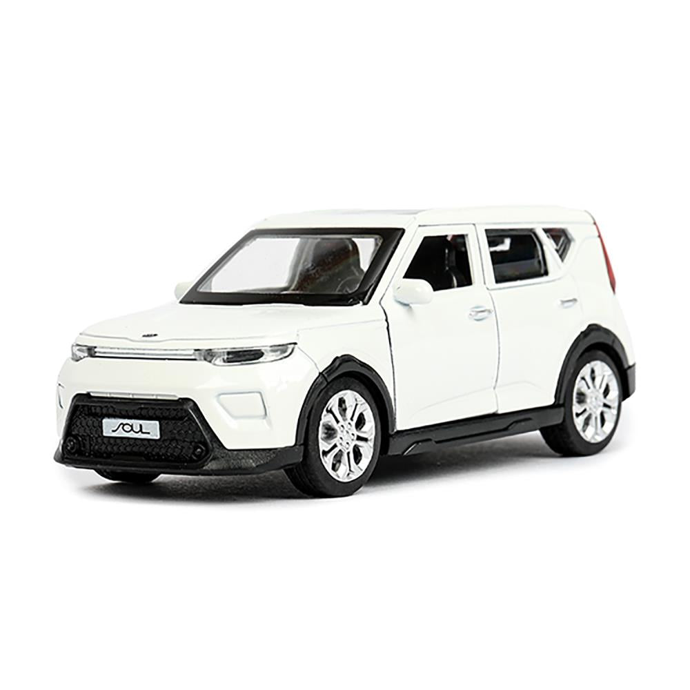 Машина металл KIA soul длина 12 см, двери, багаж., инерц, белый, кор. Технопарк в кор.2*36шт