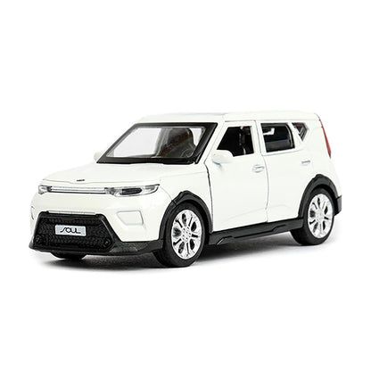 Машина металл KIA soul длина 12 см, двери, багаж., инерц, белый, кор. Технопарк в кор.2*36шт