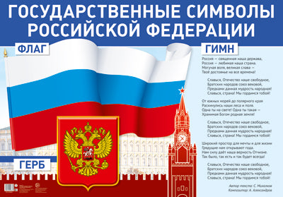 ПЛ-14841 Плакат А1. Государственные символы Российской Федерации