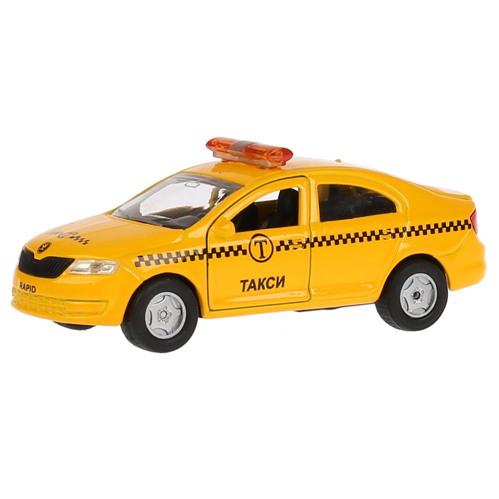 SB-18-22-SR-T-WB 273097 Машина металл SKODA rapid ТАКСИ, 12 cm, дв., багаж., инерц., кор. Технопарк