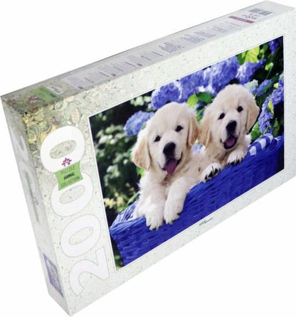 84040 Mosaïque "puzzle" 2000 "Щенята в корзине"