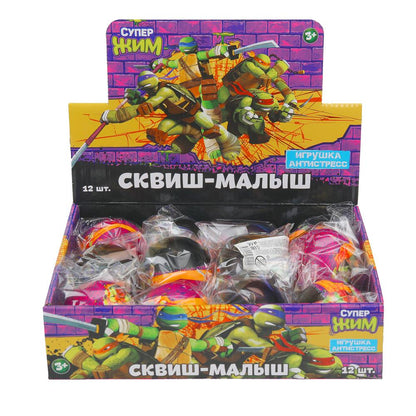 Игрушка сквиш, мяч, персонаж, дисплей Супер Жим уп-12шт в кор.24уп