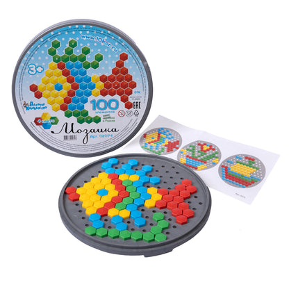 МОЗАИКА ШЕСТИГРАННАЯ 100 ЭЛ (КРУГЛАЯ ПЛАСТ.КОРОБКА) в кор.18шт