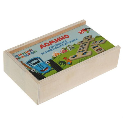 Игрушка деревянная Синий ТРАКТОР домино Буратино в кор.120шт