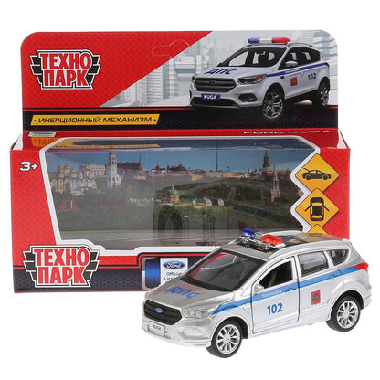ТМ Технопарк. Machine métallique "FORD KUGA ПОЛИЦИЯ" 12 cm, ouverte. двери, инерц. dans le cor. dans le cor.2*36шт