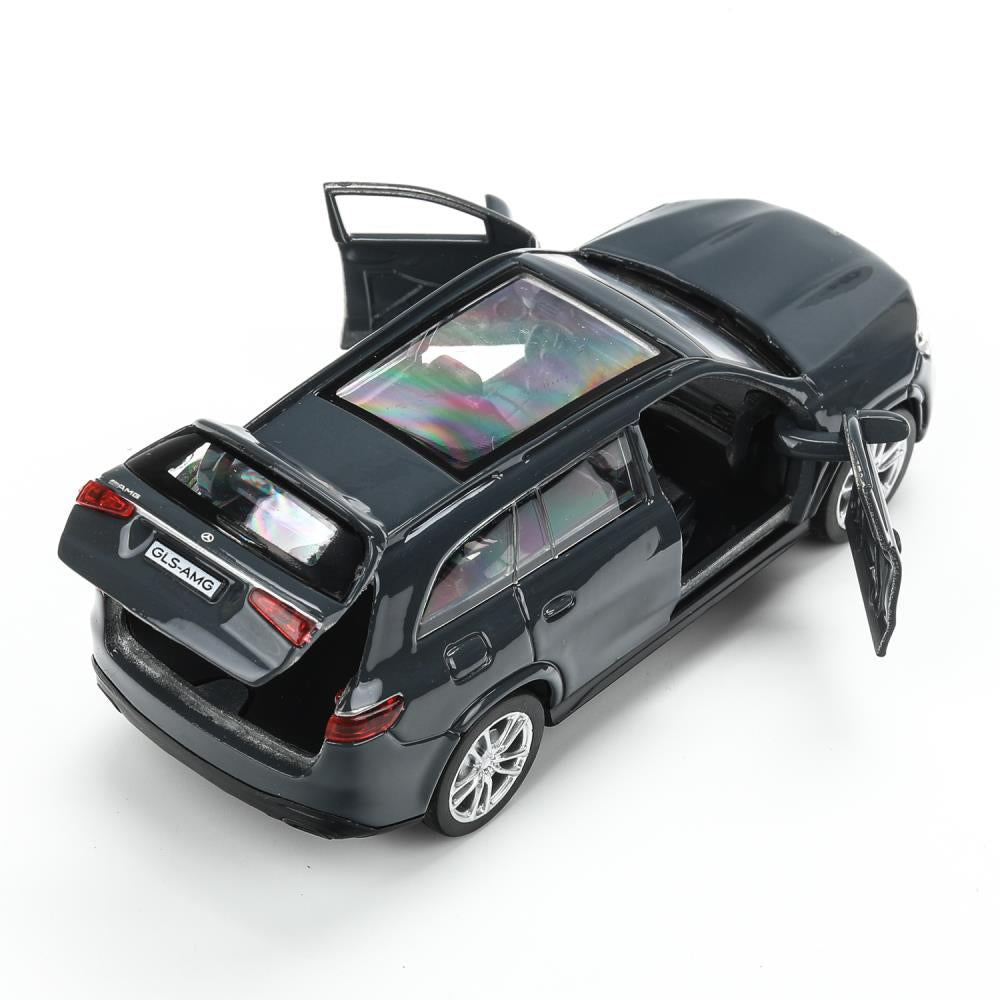 Машина металл MERCEDES-BENZ gls class amg 12см, дв,баг,ин,серый, кор. Parc technologique dans le cor.2*36шт