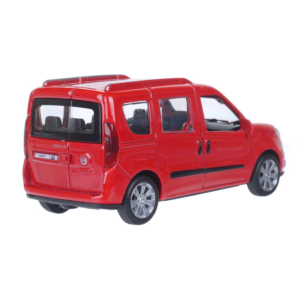 Машина металл FIAT DOBLO 12 см, двери, багаж, инерц, красный, кор. Технопарк в кор.2*36шт