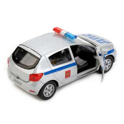 Machine en métal RENAULT sandero ПОЛИЦИЯ, 12 см, double, bagag., инерц., kor. Parc technologique en cor.2*24шт