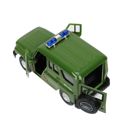 Машина металл свет-звук UAZ HUNTER АРМИЯ РОССИИ 12 см, двер, багаж, ин, кор. Технопарк в кор.2*36шт