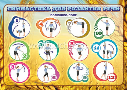 Комплект плакатов "Утренняя гимнастика для детей". 4 плаката с методическим сопровождением. (Формат А2, картон макулатурный, пл. 340)