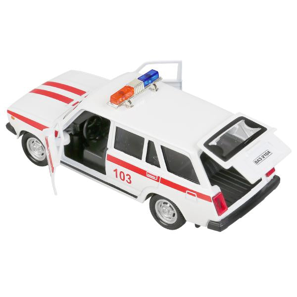 Machine en métal noir, "vaz-2104, jouet en forme de pomme", 12 cm, inerte, blanc dans le corps, technologie dans le corps 2*36 pouces