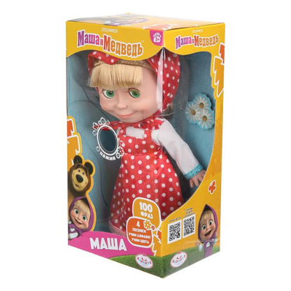 Кукла Маша и Медведь маша 25 см, озвуч, горох, кор КАРАПУЗ в кор.18шт