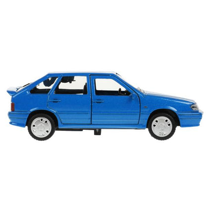 Машина металл LADA -2114 "SAMARA", 12 см, двери, багаж, инерц., синий , кор. Технопарк в кор.2*36шт
