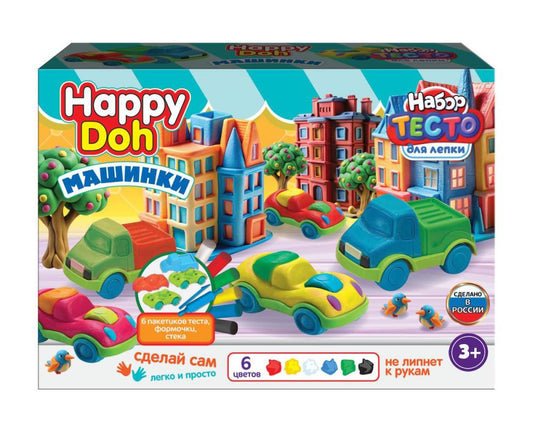 Набор с тестом для лепки машинки, 24 см HAPPY DOH в кор.8шт