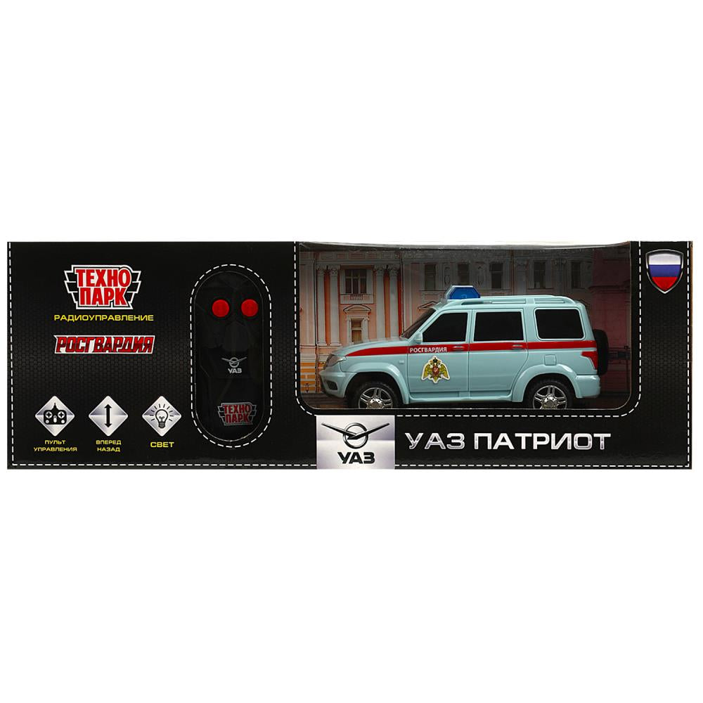 Technoparc. Машина р/у "УАЗ Патриот Росгвардия" 15,5 см, свет, серый, кор. ART.PATRIOT-15RCROS-GY