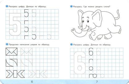 Дошкольник. Прописи. В клетку. 5+. Ч.1