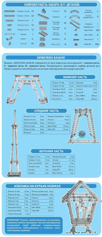 00863 Конструктор метал. Эйфелева башня (893 эл.)